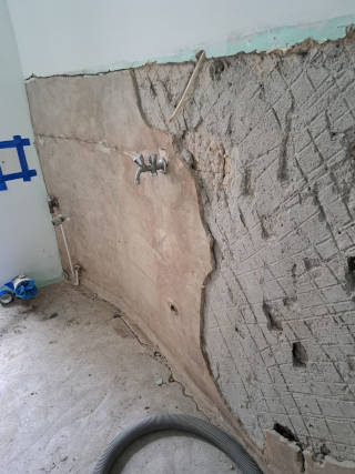 sanierte Wand ohne Asbest
